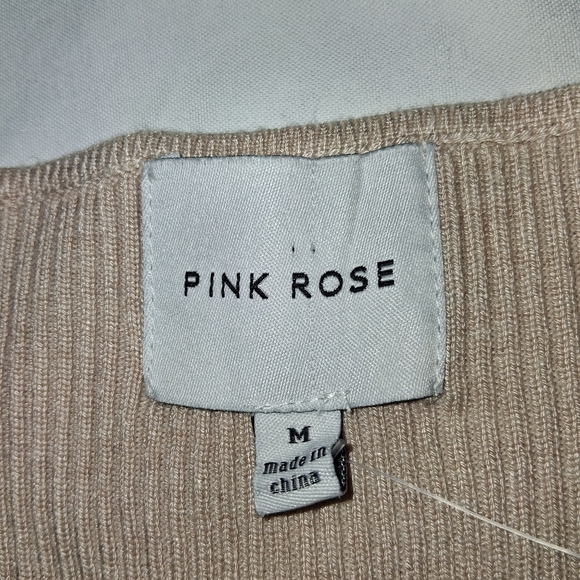 Pink Rose New Women Size M Light Beige Zip-Up Blouse - Picture 3 of 10